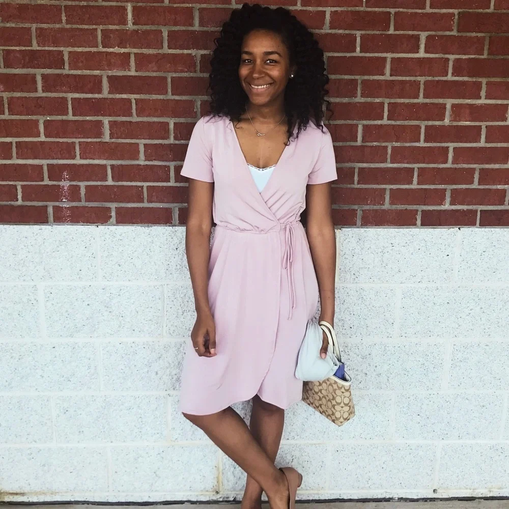 Free Press - Blush Pink Faux Wrap Dress - Small